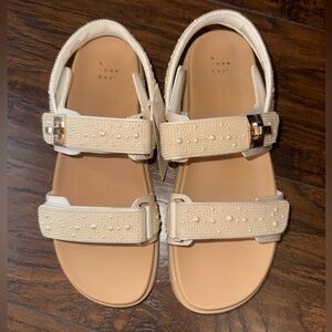 A New Day Women's Tan Beaded Sandals
